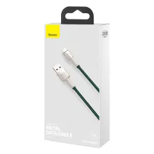 Кабель Baseus Cafule Metal Cable USB to Lightning 2.4A 2m Зелений