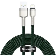 Кабель Baseus Cafule Metal Cable USB to Lightning 2.4A 2m Зелений