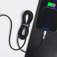 Кабель Baseus Cafule Metal Cable USB to Lightning 2.4A 2m Черный