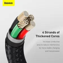 Кабель Baseus Cafule Metal Cable USB to Lightning 2.4A 2m Черный