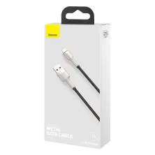 Кабель Baseus Cafule Metal Cable USB to Lightning 2.4A 0.25m Чорний