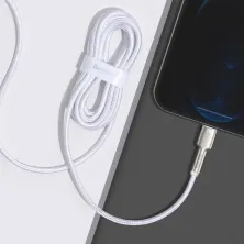 Кабель Baseus Cafule Metal Cable USB to Lightning 2.4A 2m Білий