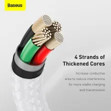 Кабель Baseus Cafule Metal Cable USB to Lightning 2.4A 2m Білий