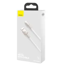 Кабель Baseus Cafule Metal Cable USB to Lightning 2.4A 2m Білий
