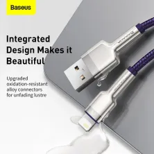 Кабель Baseus Cafule Metal Cable USB to Lightning 2.4A 2m Фиолетовый
