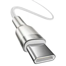 Кабель Baseus Cafule Metal Cable Type-C to Type-C 100W 20V 5A 1m Белый
