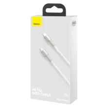 Кабель Baseus Cafule Metal Cable Type-C to Type-C 100W 20V 5A 1m Белый
