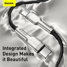 Кабель Baseus Cafule Metal Cable Type-C to Type-C 100W 20V 5A 1m Черный