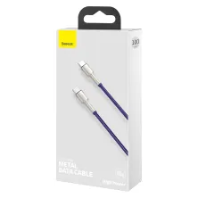 Кабель Baseus Cafule Metal Cable Type-C to Type-C 100W 20V 5A 1m Фиолетовый