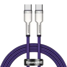 Кабель Baseus Cafule Metal Cable Type-C to Type-C 100W 20V 5A 1m Фиолетовый