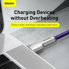 Кабель Baseus Cafule Metal Cable Type-C to Type-C 100W 20V 5A 2m Фіолетовий