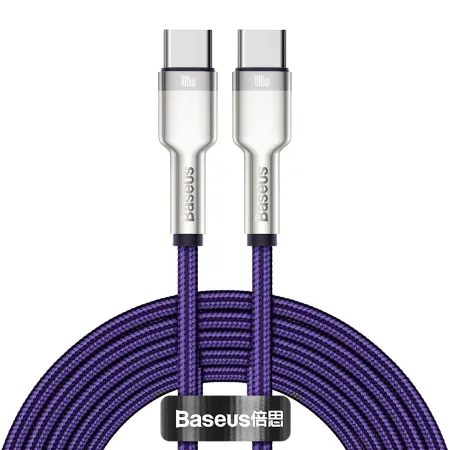 Кабель Baseus Cafule Metal Cable Type-C to Type-C 100W 20V 5A 2m Фіолетовий