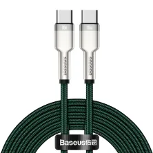 Кабель Baseus Cafule Metal Cable Type-C to Type-C 100W 20V 5A 2m Зеленый