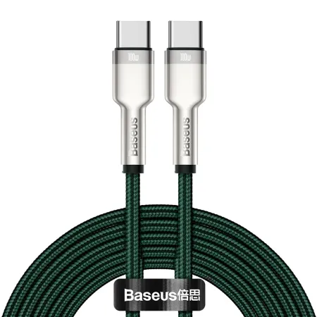 Кабель Baseus Cafule Metal Cable Type-C to Type-C 100W 20V 5A 2m Зелений