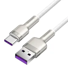 Кабель Baseus Cafule Metal Cable USB to Type-C 40W 5A 1m Білий