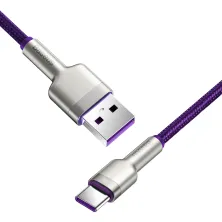Кабель Baseus Cafule Metal Cable USB to Type-C 40W 5A 1m Фиолетовый