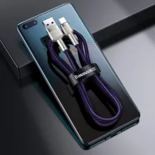 Кабель Baseus Cafule Metal Cable USB to Type-C 40W 5A 1m Фиолетовый