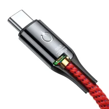 Кабель Baseus C-shaped Light Intelligent power-off Cable USB to Type-C QC3.0 3A 1m Красный