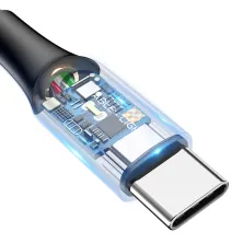 Кабель Baseus C-shaped Light Intelligent power-off Cable USB to Type-C QC3.0 3A 1m Красный