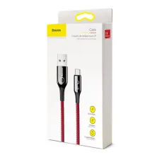 Кабель Baseus C-shaped Light Intelligent power-off Cable USB to Type-C QC3.0 3A 1m Красный
