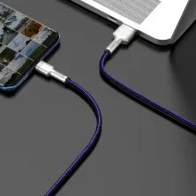 Кабель Baseus Cafule Metal Cable USB to Type-C 40W 5A 2m Фіолетовий