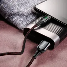 Кабель Baseus C-shaped Light Intelligent power-off Cable USB to Type-C QC3.0 3A 1m Черный