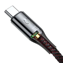 Кабель Baseus C-shaped Light Intelligent power-off Cable USB to Type-C QC3.0 3A 1m Черный