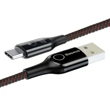 Кабель Baseus C-shaped Light Intelligent power-off Cable USB to Type-C QC3.0 3A 1m Черный