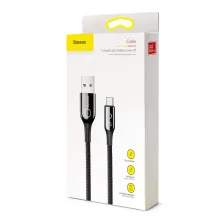 Кабель Baseus C-shaped Light Intelligent power-off Cable USB to Type-C QC3.0 3A 1m Черный