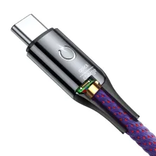 Кабель Baseus C-shaped Light Intelligent power-off Cable USB to Type-C QC3.0 3A 1m Фиолетовый