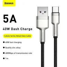 Кабель Baseus Cafule Metal Cable USB to Type-C 40W 5A 1m Чорний
