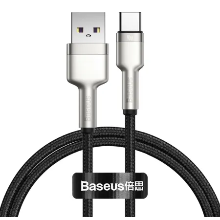 Кабель Baseus Cafule Metal Cable USB to Type-C 40W 5A 1m Чорний