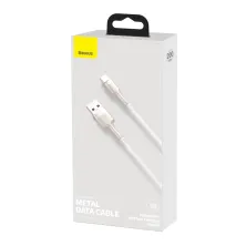 Кабель Baseus Cafule Metal Cable USB to Type-C 40W 5A 2m Білий