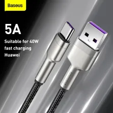 Кабель Baseus Cafule Metal Cable USB to Type-C 40W 5A 0.25m Чорний