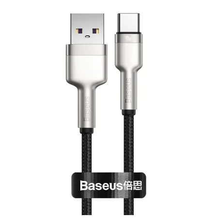 Кабель Baseus Cafule Metal Cable USB to Type-C 40W 5A 0.25m Чорний