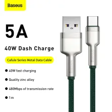 Кабель Baseus Cafule Metal Cable USB to Type-C 40W 5A 1m Зелений
