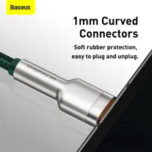 Кабель Baseus Cafule Metal Cable USB to Type-C 40W 5A 1m Зелений