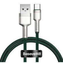 Кабель Baseus Cafule Metal Cable USB to Type-C 40W 5A 1m Зелений