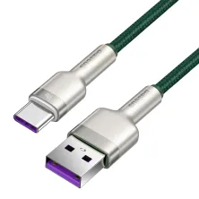 Кабель Baseus Cafule Metal Cable USB to Type-C 40W 5A 2m Зелений