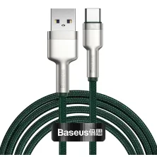 Кабель Baseus Cafule Metal Cable USB to Type-C 40W 5A 2m Зелений