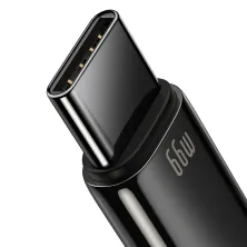Кабель Baseus Tungsten Gold Fast Charging Data Cable USB to Type-C 66W 11V 6A 1m Чорний