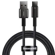 Кабель Baseus Tungsten Gold Fast Charging Data Cable USB to Type-C 66W 11V 6A 1m Чорний