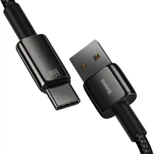 Кабель Baseus Tungsten Gold Fast Charging Data Cable USB to Type-C 66W 11V 6A 2m Чорний