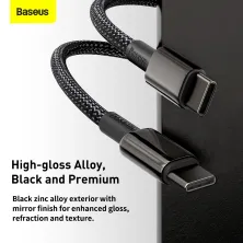 Кабель Baseus Tungsten Gold Fast Charging Data Cable Type-C to Type-C 100W 20V 5A 2m Черный
