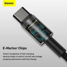 Кабель Baseus Tungsten Gold Fast Charging Data Cable Type-C to Type-C 100W 20V 5A 2m Черный