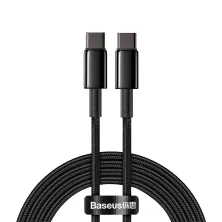 Кабель Baseus Tungsten Gold Fast Charging Data Cable Type-C to Type-C 100W 20V 5A 2m Черный