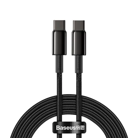 Кабель Baseus Tungsten Gold Fast Charging Data Cable Type-C to Type-C 100W 20V 5A 2m Черный