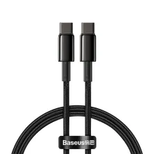 Кабель Baseus Tungsten Gold Fast Charging Data Cable Type-C to Type-C 100W 20V 5A 1m Черный