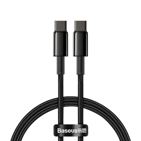 Кабель Baseus Tungsten Gold Fast Charging Data Cable Type-C to Type-C 100W 20V 5A 1m Черный