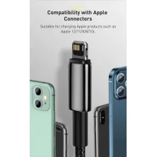 Кабель Baseus Tungsten Gold Fast Charging Data Cable USB to Lightning 2.4A 2m Черный
